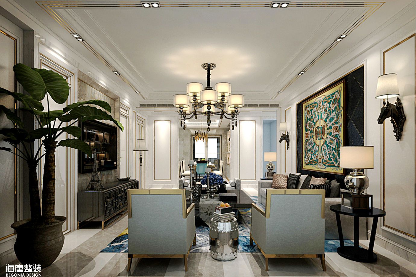 万锦紫园 -三室两厅-140m²-后现代风格